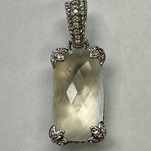 Judith Ripka Sterling Silver Quartz pendant enhancer